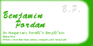 benjamin pordan business card